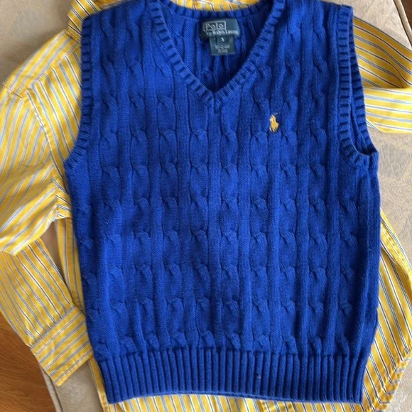 Ralph lauren Polo size 5 combo, shirt and sweater vest - Picture 4 of 9
